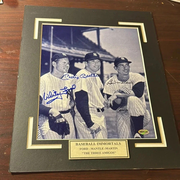 Baseball Immortals Signed Photo - Ford, Mantle, Martin - Picture 1 of 1